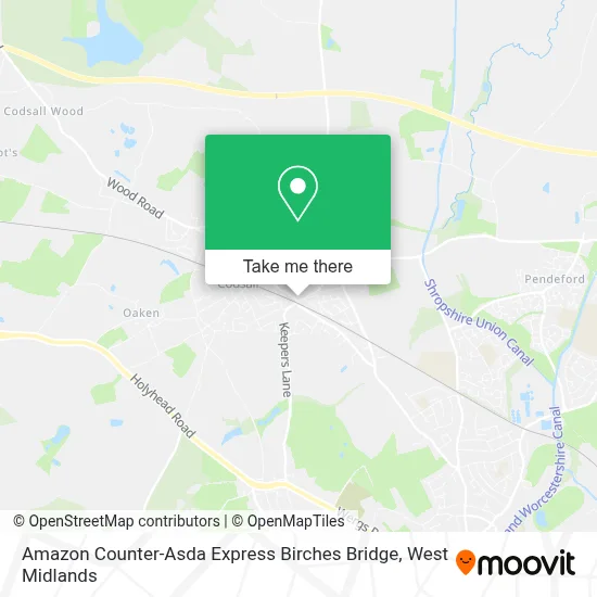 Amazon Counter-Asda Express Birches Bridge map