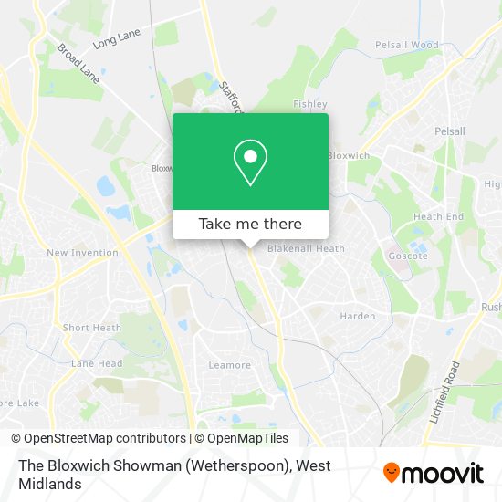 The Bloxwich Showman (Wetherspoon) map