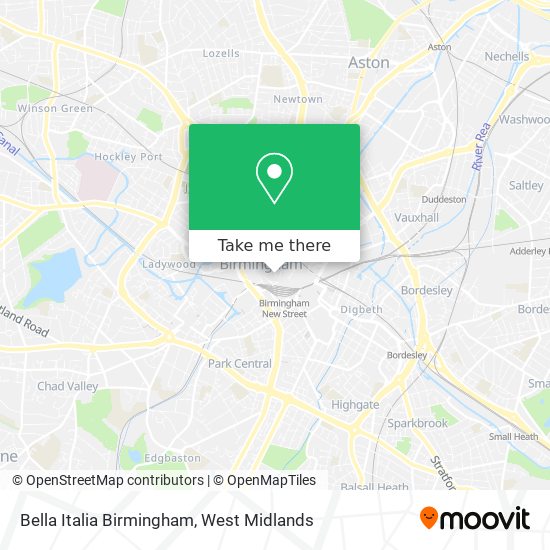 Bella Italia Birmingham map