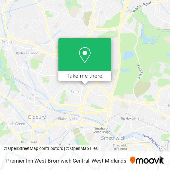 Premier Inn West Bromwich Central map