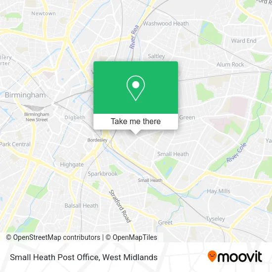 Small Heath Post Office map