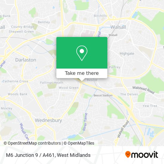 M6 Junction 9 / A461 map