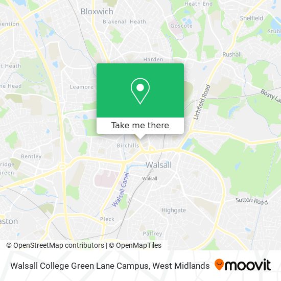Walsall College Green Lane Campus map