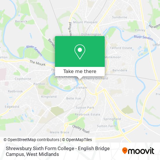 Shrewsbury Sixth Form College - English Bridge Campus map