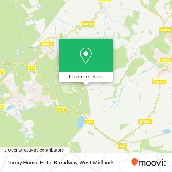 Dormy House Hotel Broadway map