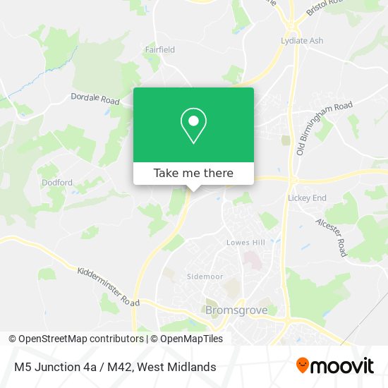 M5 Junction 4a / M42 map