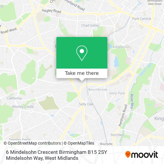 6 Mindelsohn Crescent Birmingham B15 2SY Mindelsohn Way map