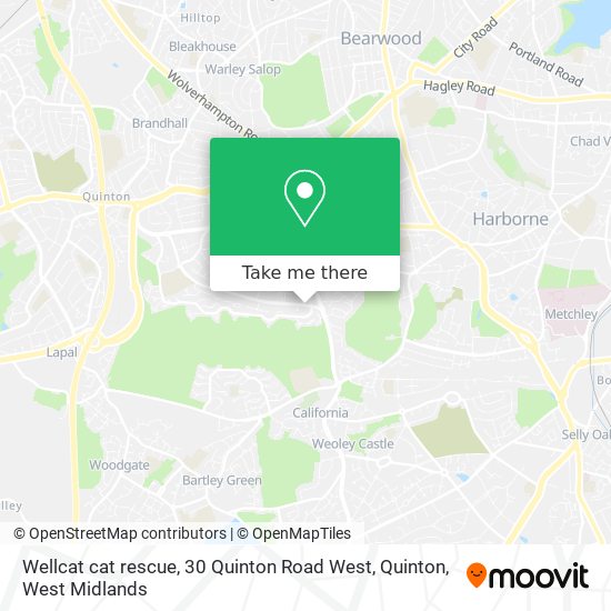 Wellcat cat rescue, 30 Quinton Road West, Quinton map