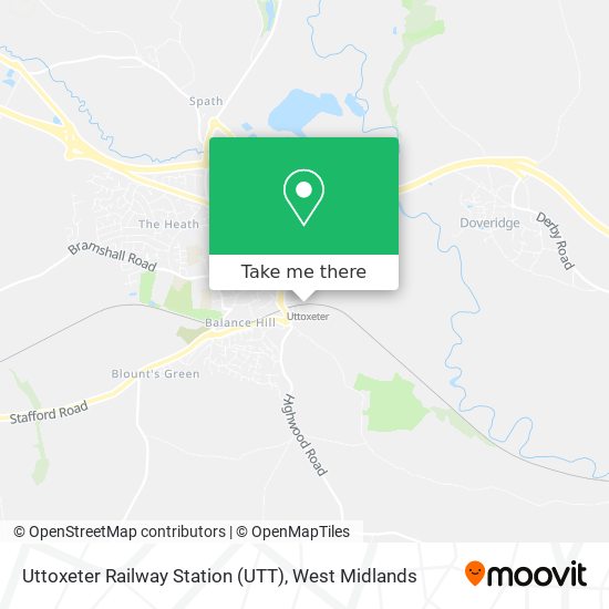Uttoxeter Railway Station (UTT) map