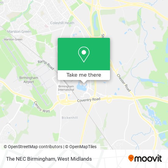 The NEC Birmingham map