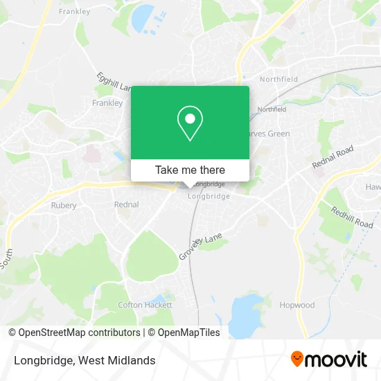 Rubery Map How to Get to Longbridge in Rubery & Rednal by Bus or Train?