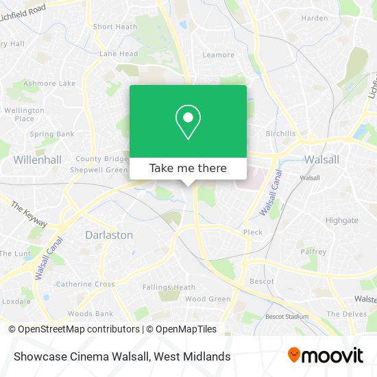 Showcase Cinema Walsall map