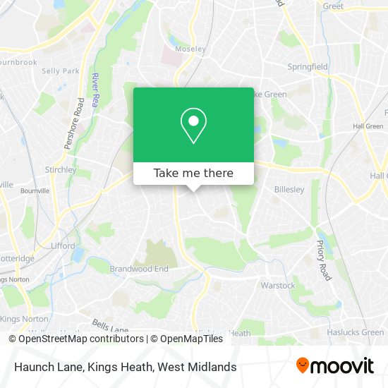 Haunch Lane, Kings Heath map