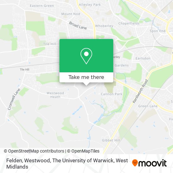 Felden, Westwood, The University of Warwick map