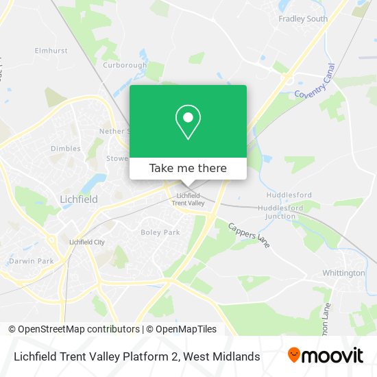 Lichfield Trent Valley Platform 2 map