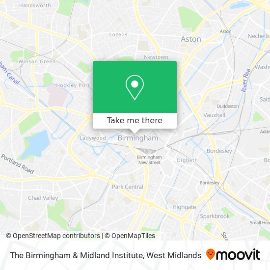 The Birmingham & Midland Institute map