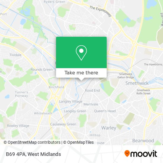 B69 4PA map