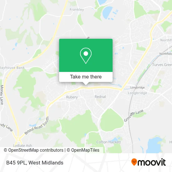 How to Get to B45 9PL in Rubery & Rednal by Bus or Train?