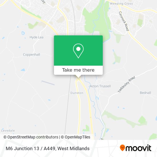 M6 Junction 13 / A449 map