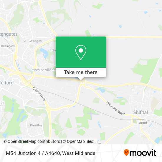 M54 Junction 4 / A4640 map