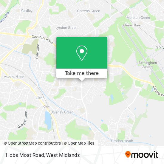 Hobs Moat Road map