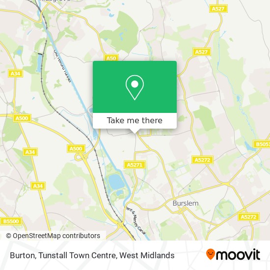 Burton, Tunstall Town Centre map
