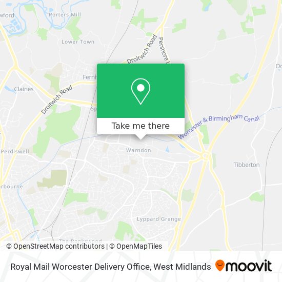 Royal Mail Worcester Delivery Office map