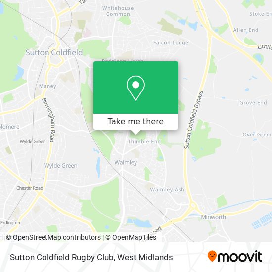 Sutton Coldfield Rugby Club map