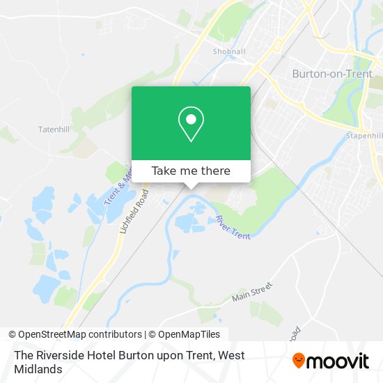 The Riverside Hotel Burton upon Trent map