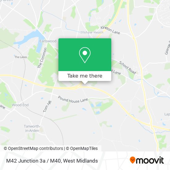 M42 Junction 3a / M40 map