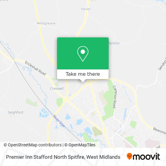 Premier Inn Stafford North Spitfire map