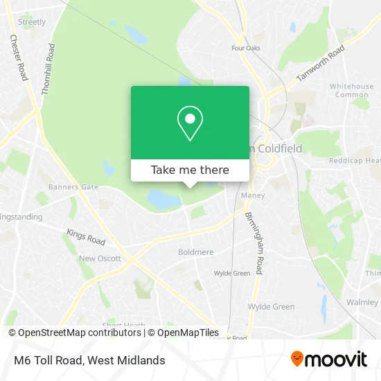 M6 Toll Road Map How To Get To M6 Toll Road In Sutton Coldfield By Bus Or Train?