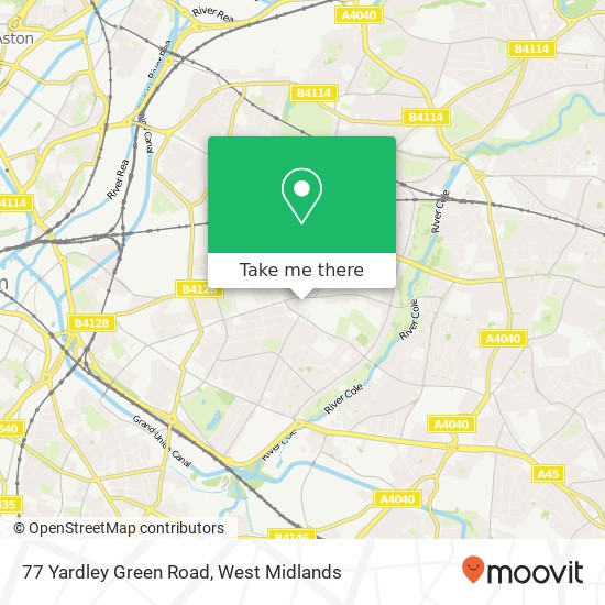 77 Yardley Green Road map