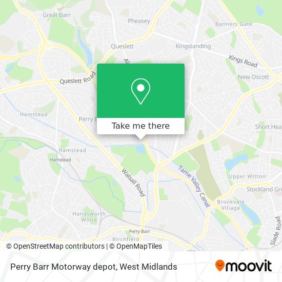 Perry Barr Motorway depot map