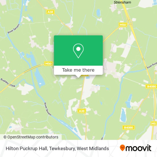 Hilton Puckrup Hall, Tewkesbury map