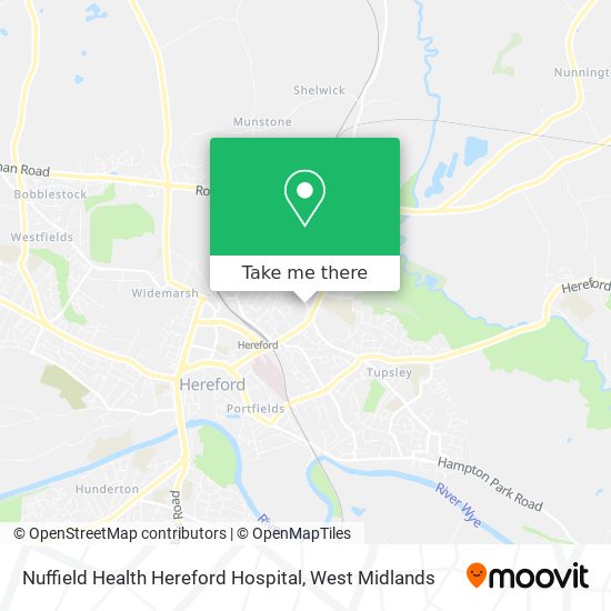 Nuffield Health Hereford Hospital map