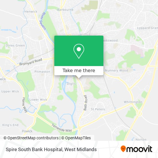 Spire South Bank Hospital map