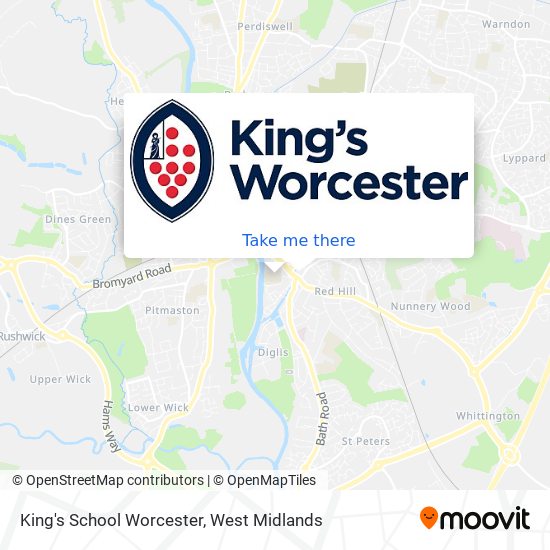 King's School Worcester map