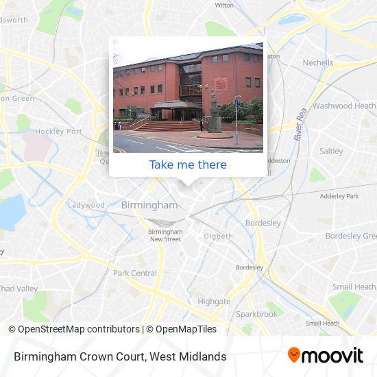 Birmingham Crown Court map