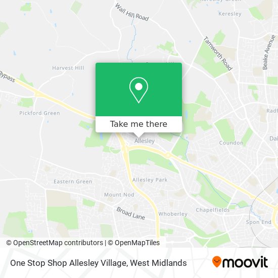 One Stop Shop Allesley Village map