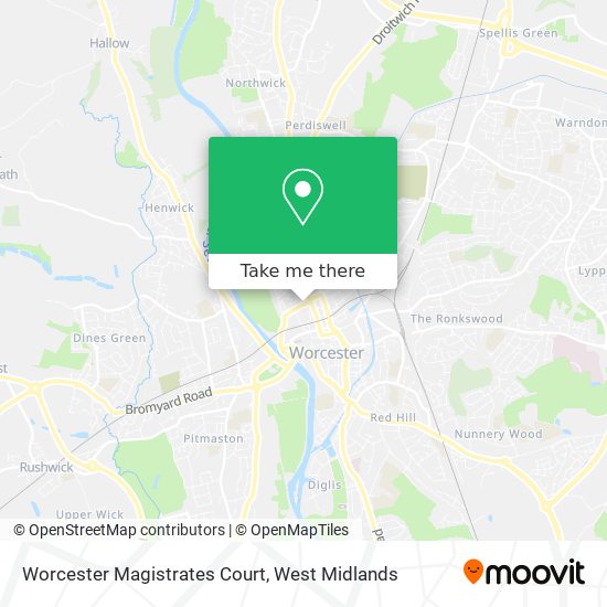 Worcester Magistrates Court map