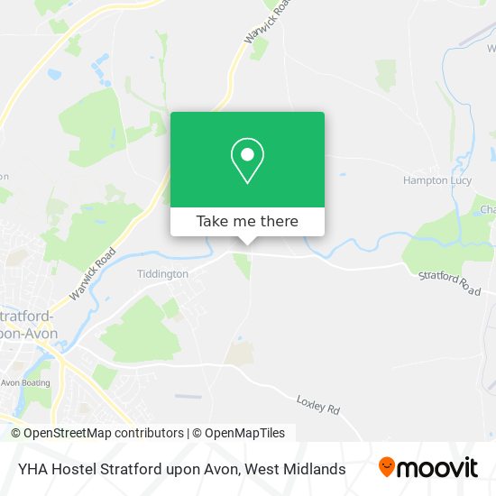 YHA Hostel Stratford upon Avon map