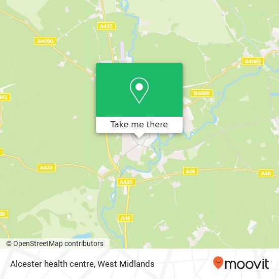 Alcester health centre map