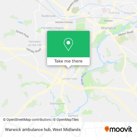 Warwick ambulance hub map