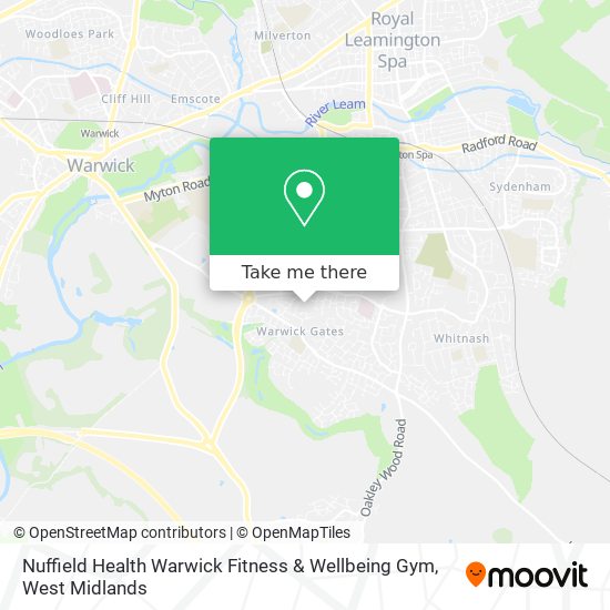 Nuffield Health Warwick Fitness & Wellbeing Gym map