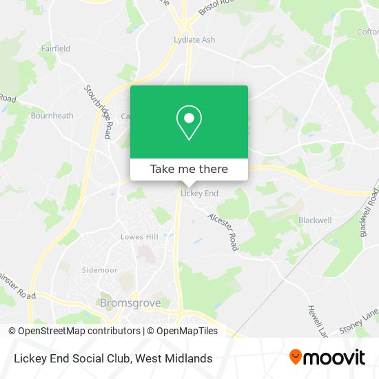 Lickey End Social Club map