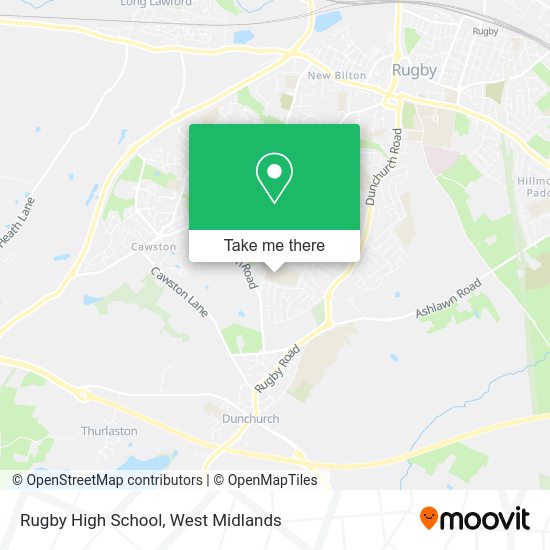 Directions to Rugby High School by bus or train