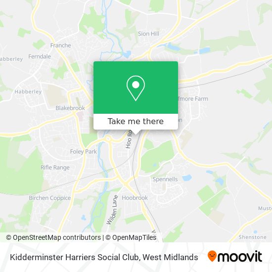 Kidderminster Harriers Social Club map