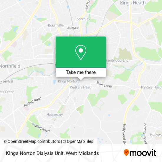 Kings Norton Dialysis Unit map