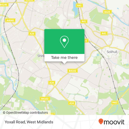 Yoxall Road map